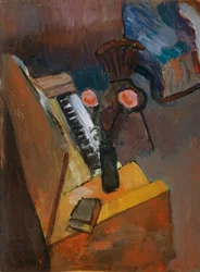 Harmonium interieur, ca.1900 (olieverf op karton)