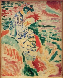 Japanse vrouw aan de kust