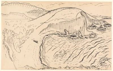 Landschap (pen  inkt op papier)