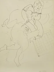 Odalisken met dambord, c.1928 (pen en zwarte inkt op papier)