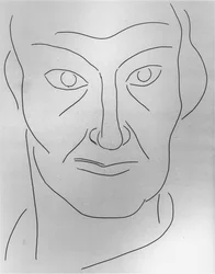 Portret van Charles Baudelaire (1821-67), illustratie voor Gedichten van Stephane Mallarme (1842-98) 1932 (pen  inkt op papier) (z/w foto)