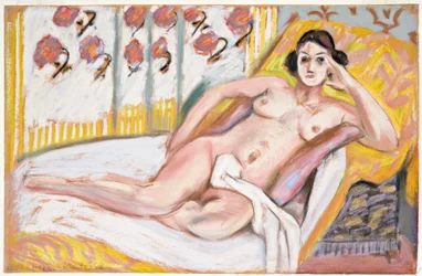 Liggend naakt (Nu Allonge) c.1925 (pastel op gevlokt papier)