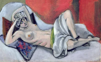 Liggend naakt met draperie, ca.1923-24 (olieverf op doek)