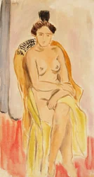 Zittend vrouwelijk naakt, ca. 1919-1921 (olieverf op doek)