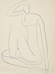 Zittende vrouwenfiguur