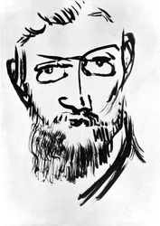 Zelfportret van Henri Matisse (1869-1954) ca. 1900 (tekening)