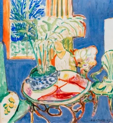 Klein blauw interieur