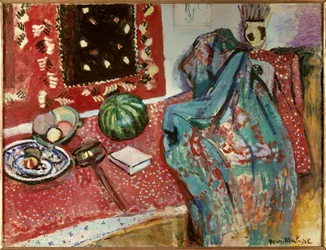 Stilleven met rood tapijt 1906 (olieverf op doek)
