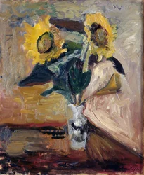 Zonnebloemen in een vaas