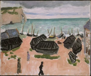 De boothutten in Etretat