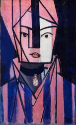 Wit en roze hoofd, herfst 1914 (olieverf op doek)