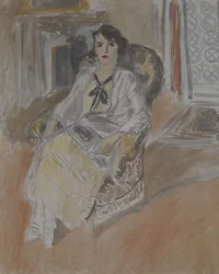 Vrouw in een leunstoel, c.1922 (olieverf op doek)