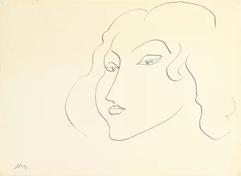Vrouwenkop (pen en inkt op papier)