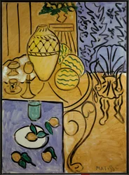 Geel en blauw interieur 1946 (olieverf op doek)