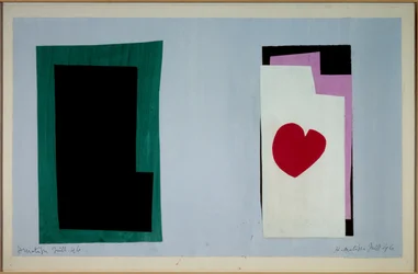 jazz - le coeur 1943 (Gouaches, knipsels en collages op papier gemonteerd op doek)