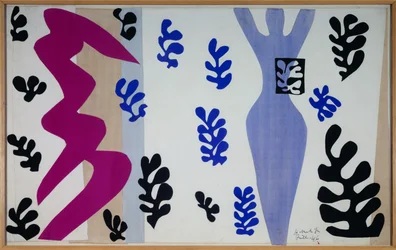 jazz - le lanceur de couteaux 1943 (Gouache papier geknipt en geplakt op papier gemonteerd op doek)