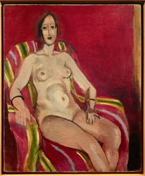 nu assis fond rouge 1925 (olieverf op doek )