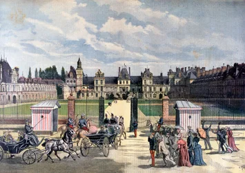 Aankomst van de president van de Republiek, Château de Fontainebleau, 1892
