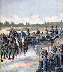 Aankomst van de president van de republiek, militaire parade, 14 juli 1891
