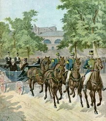 Aankomst van Felix Faure op het hippodroom,1895 (Illustratie)