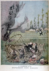 Ballonexplosie in Hal, België, 1895