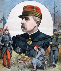 Generaal Jacques Duchesne, commandant van de Franse expeditieleger naar Madagaskar, 1894