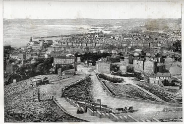 Marseille in 1894 - tekening door Henri Meyer