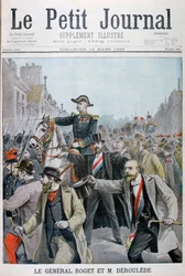 Paul Déroulède grijpt het hoofdstel van Generaal Roget, Parijs, 1899