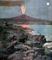 De uitbarsting van de Etna, Sicilië, 1892
