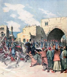 De Franse consul arriveert in Bethlehem tijdens de kerstvieringen, 1892