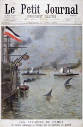 De Duitse consul zoekt toevlucht op een Duits oorlogsschip, 1899