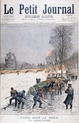 De bevroren Seine, winter, Parijs, 1895