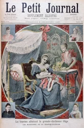 De tsarina die de Groothertogin Olga van Rusland voedt, 1895