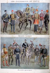 Uniformen van de Griekse en Turkse legers, 1897