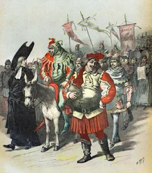 parade van vermomde parijse studenten