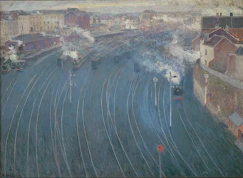Het Luxemburgstation in Brussel (schilderij op doek)