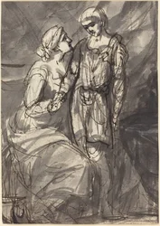 Twee figuren in klassieke kleding