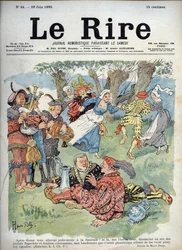 Landelijk vermaak - Humoristische tekening door Charles Henri Pille (1844-1897) die een passage uit 