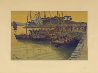 Aankomst van boten in Tréboul