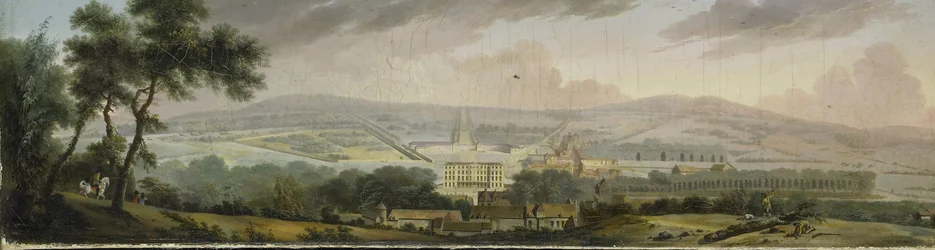 Gezicht op de achterkant van een paleis