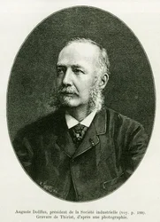 Auguste Dollfus, voorzitter van de industriële onderneming Dollfus Mieg. Gravure door Thiriat ter illustratie van het verhaal 
