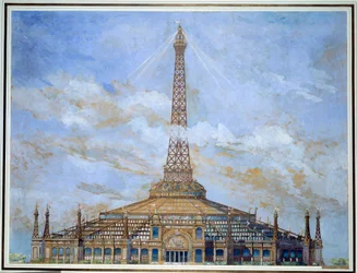 Ontwerp van de Eiffeltoren voor de Wereldtentoonstelling van 1900