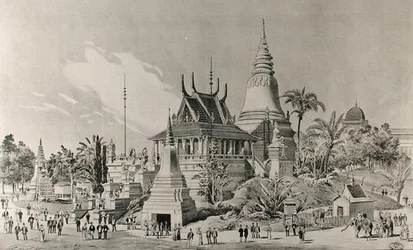 Het Cambodjaanse paleis op het Trocadero, de Wereldtentoonstelling van 1900