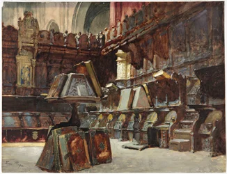 Koorgestoelten in een Spaanse kathedraal