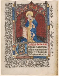 Blad uit een Getijdenboek: St. Barbara (6 van 6 Uitgesneden Bladen)