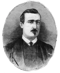 Portret van Antoine Alphonse Chassepot (1833-1905) Wapenmaker en Schepper van het Geweer met dezelfde naam - Tekening door Henry de Montaut