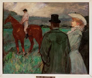 Bij de races (schilderij op canvas)