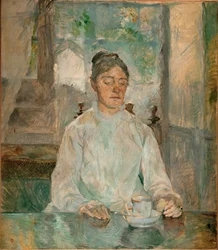 Comtesse Adele-Zoe de Toulouse-Lautrec, de moeder van de kunstenaar ... (olieverf op doek)