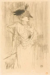 Mejuffrouw Marcelle Lender, staand