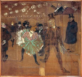 Bord voor de baraque van La Goulue op de Foire du Trone: De Moulin Rouge: La Goulue en "Valentin le desossee".